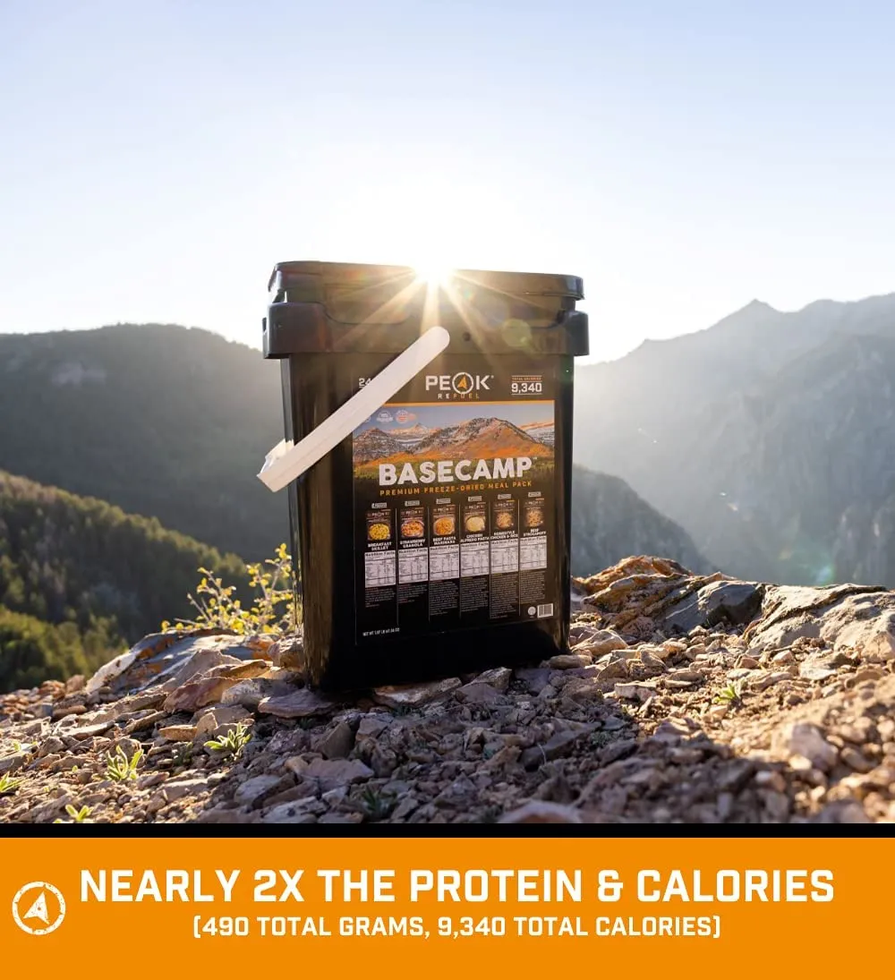 Peak Refuel Basecamp Bucket | Premium Freeze Dried Meal Pack (24 Servings)