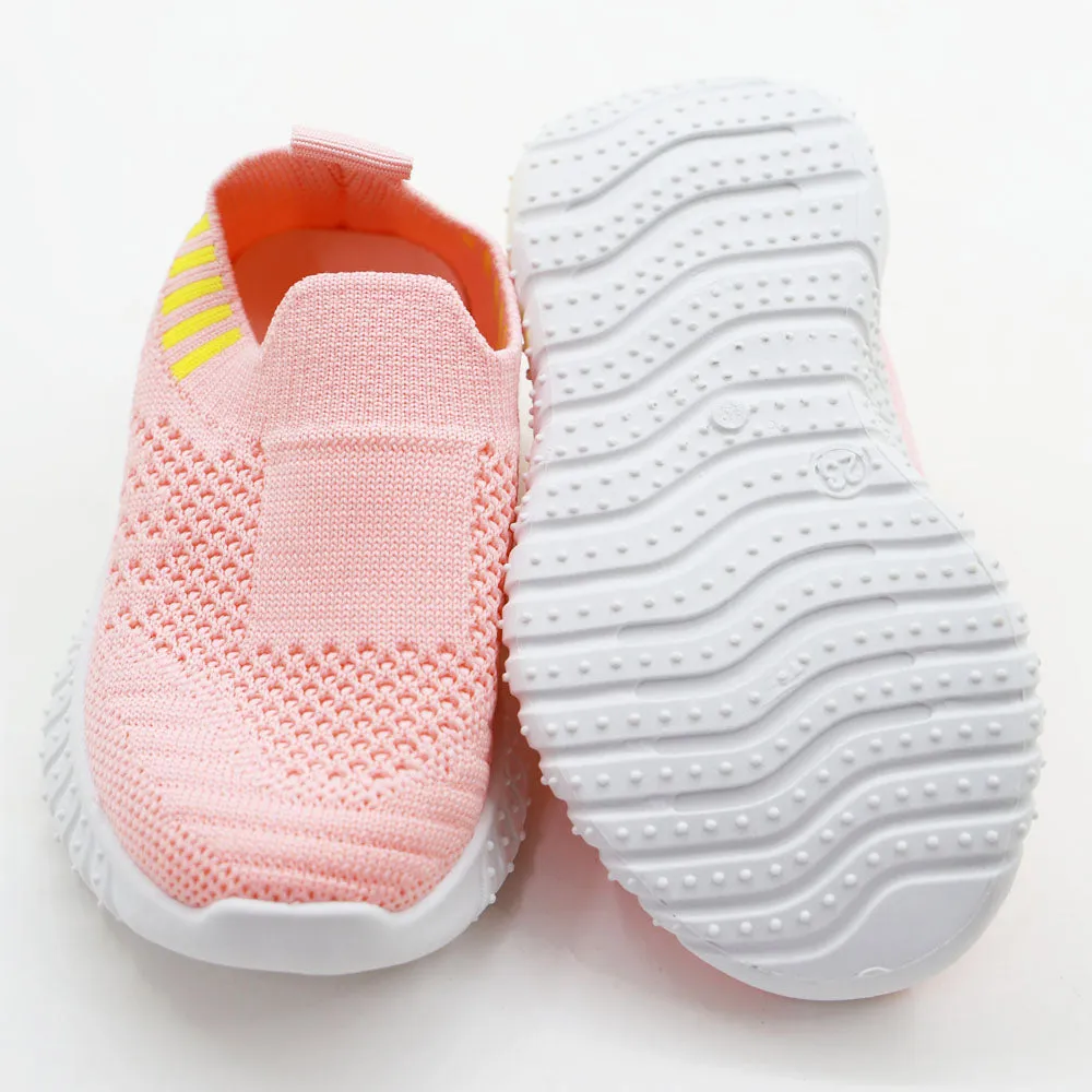 Pink Mesh Stretchable Slip-On Sneakers