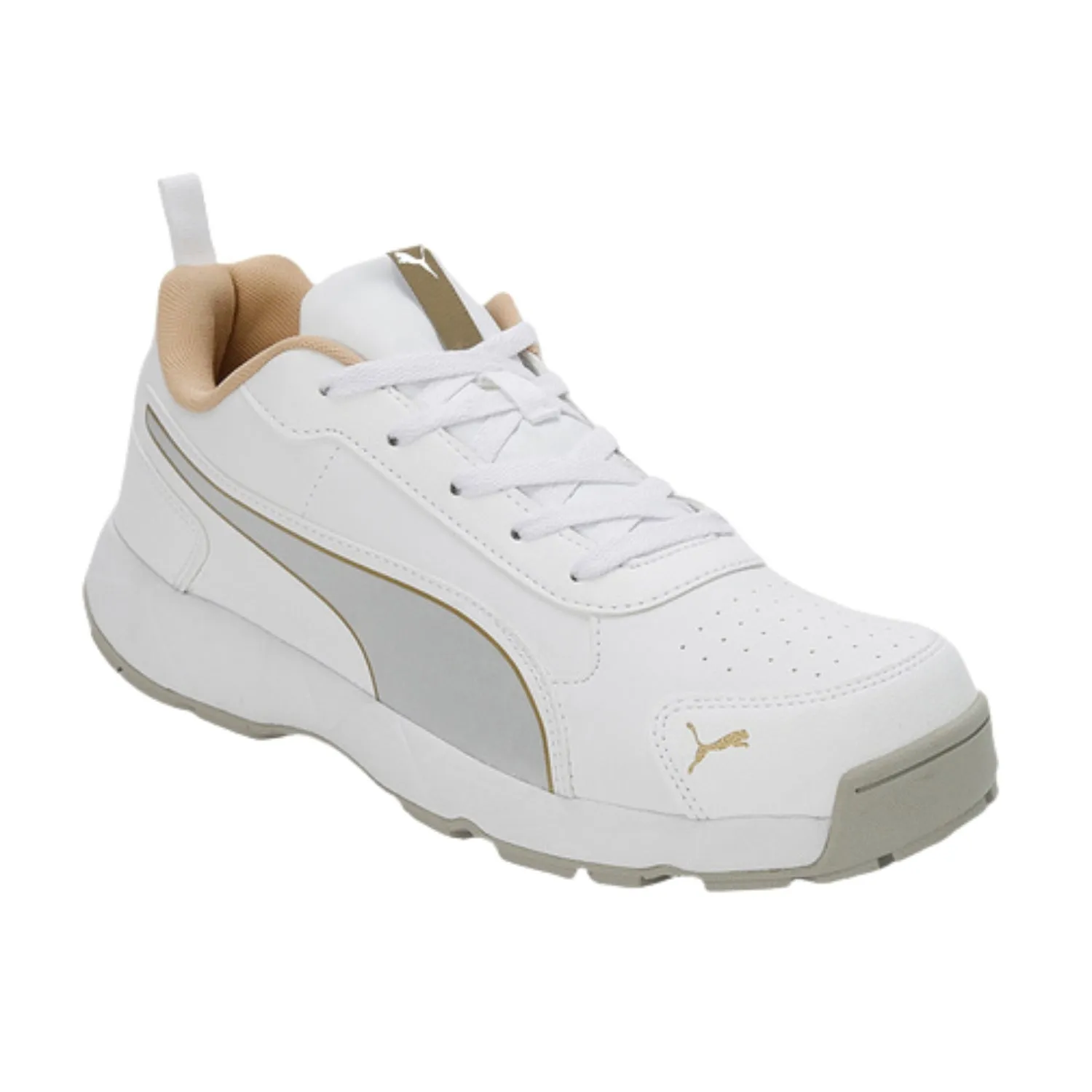 Puma Cricket Shoes, Classic-Cat - White/Mettallic Gold