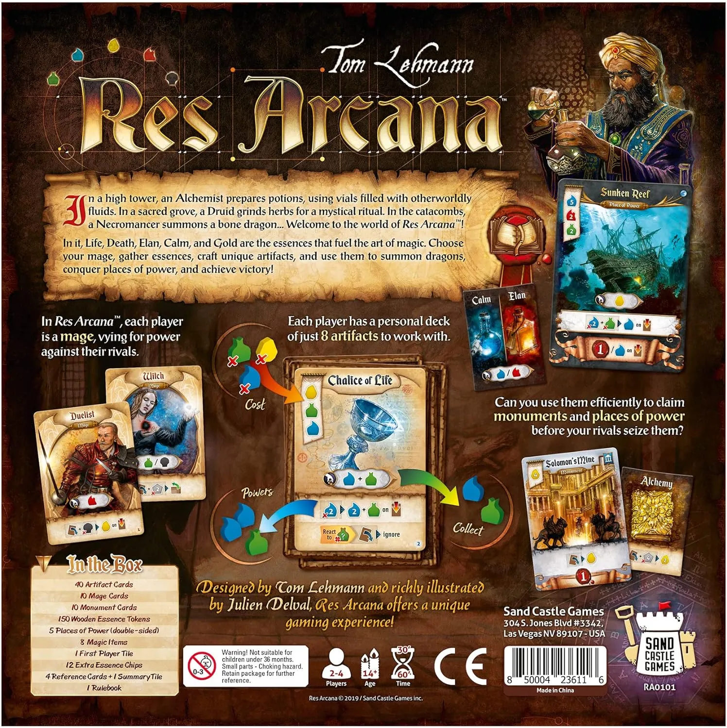 Res Arcana Board Game - Mages, Magic & Monuments! Fantasy Adventure for Kids & Adults