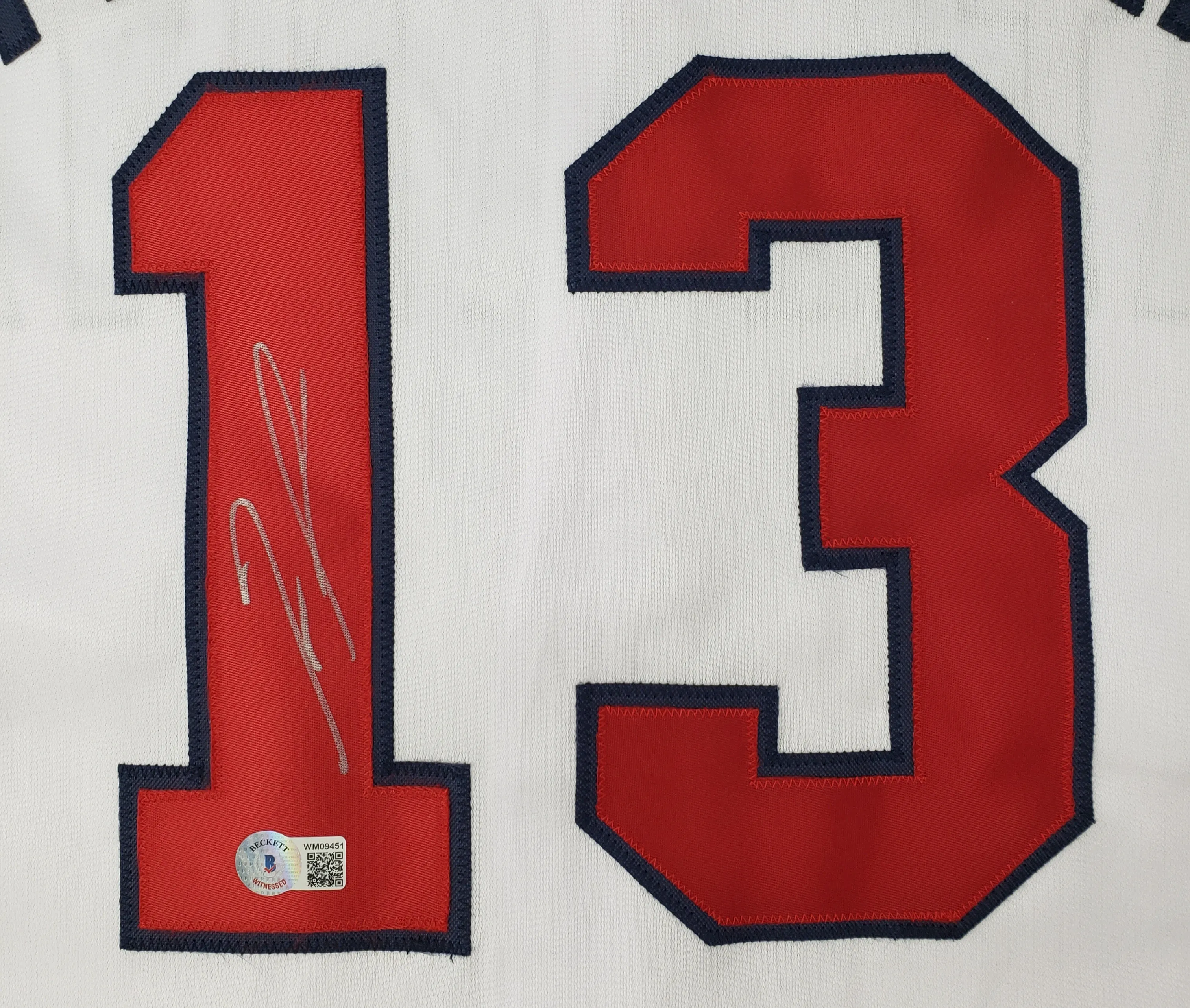 Ronald Acuna Jr Signed Custom White Pro-Style Baseball Jersey BAS ITP