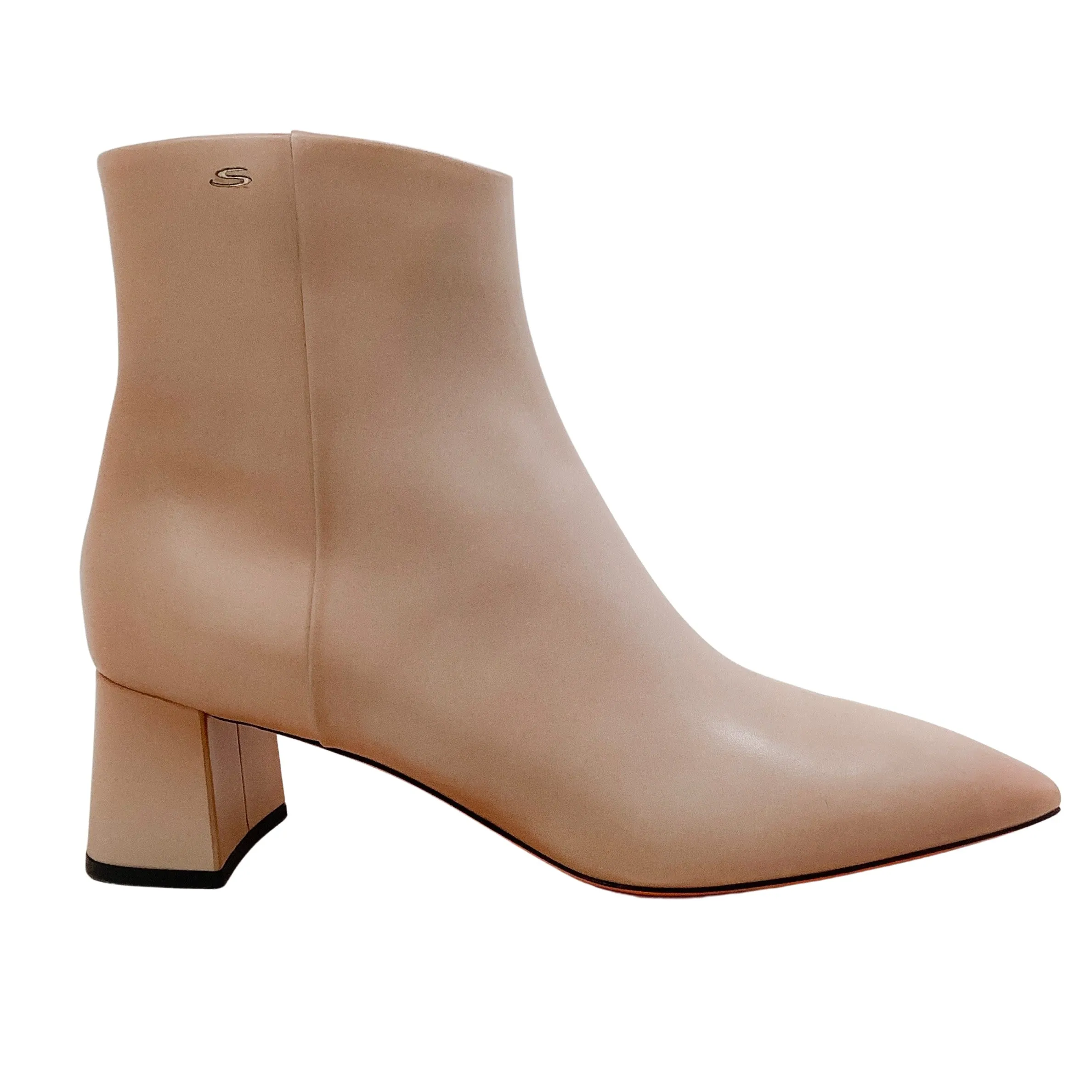 Santoni Tan Leather Habiba Booties