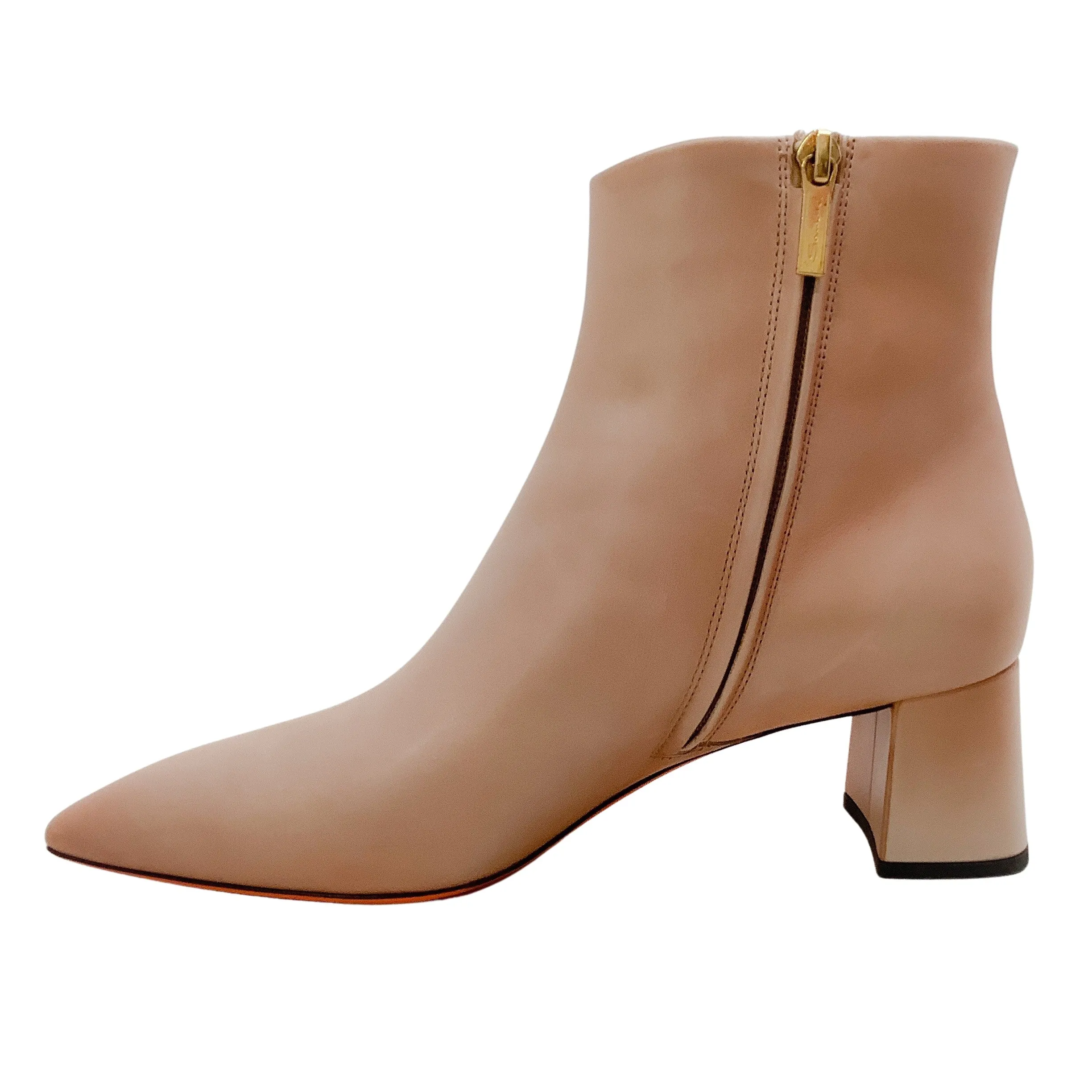 Santoni Tan Leather Habiba Booties