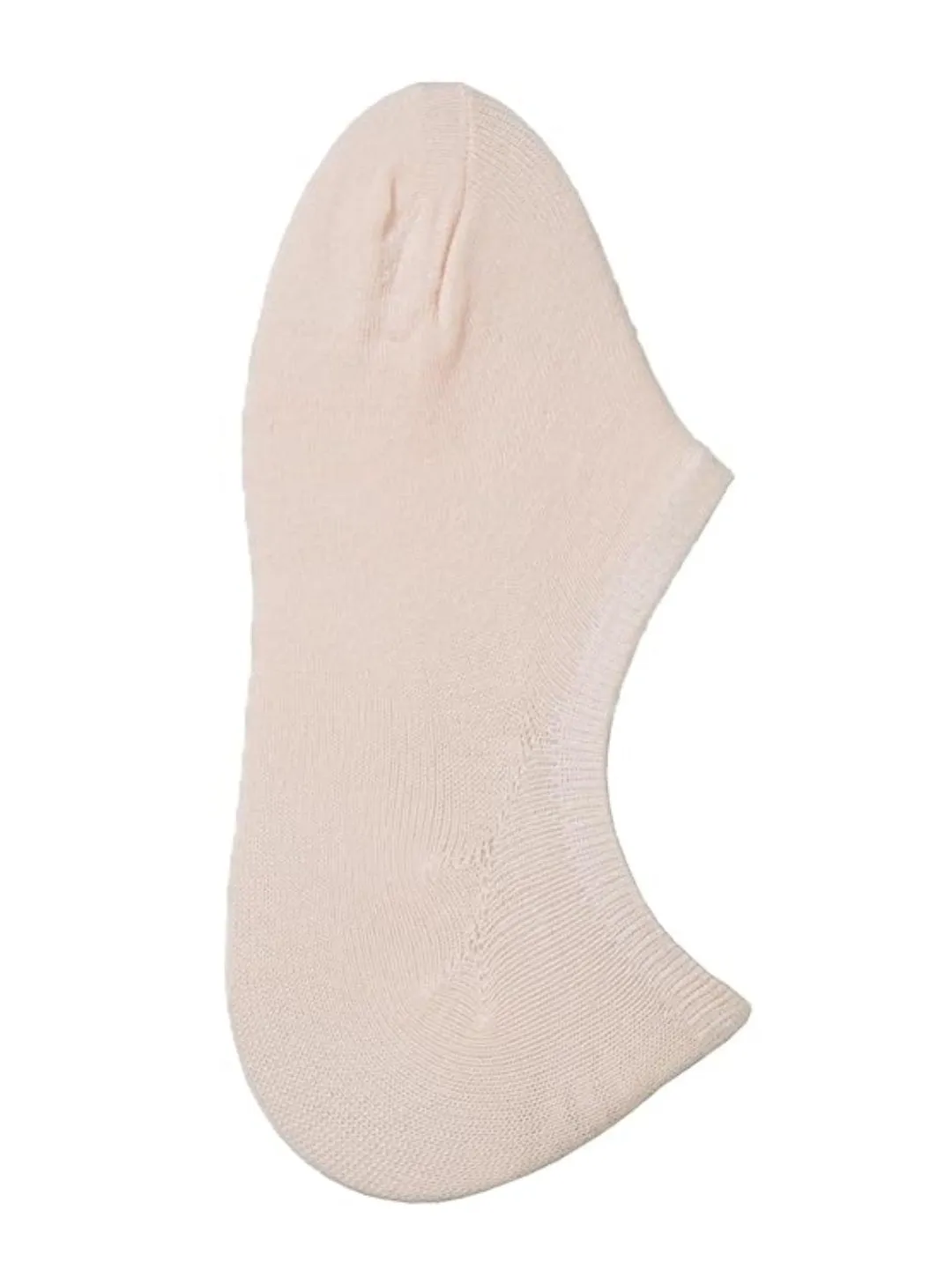 Solid Low Cut Invisible Socks for Girls - 3 Pairs, Pink Light pink and Cream