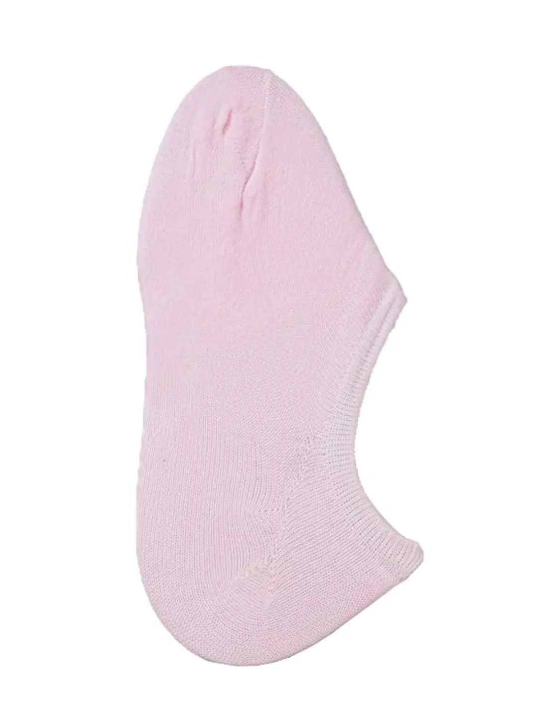 Solid Low Cut Invisible Socks for Girls - 3 Pairs, Pink Light pink and Cream