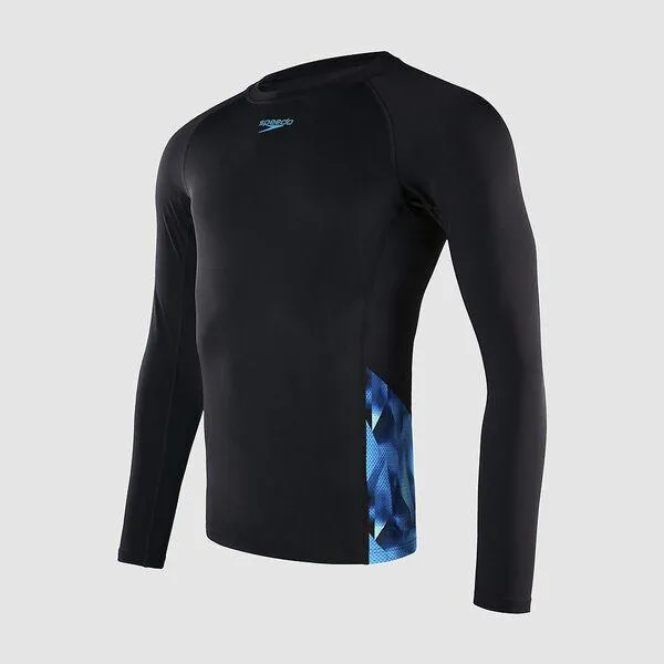 Speedo Mens Printed Long Sleeve Rash Top