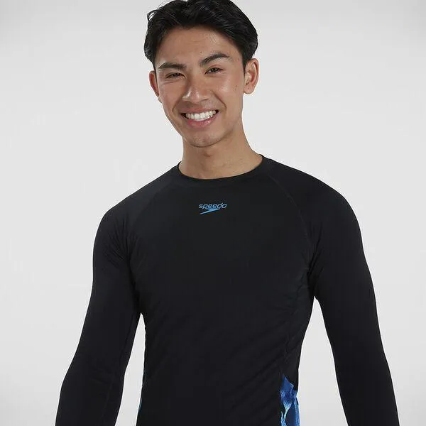 Speedo Mens Printed Long Sleeve Rash Top