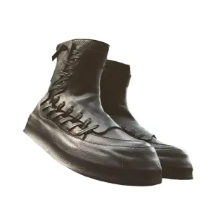 TEEK - Laced Stitch Black High-Top Shoes