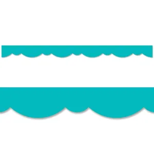 Turquoise Stylish Scallops Border Trim