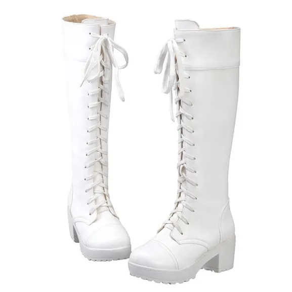 Uniwim Black/white Lace Boots SE534