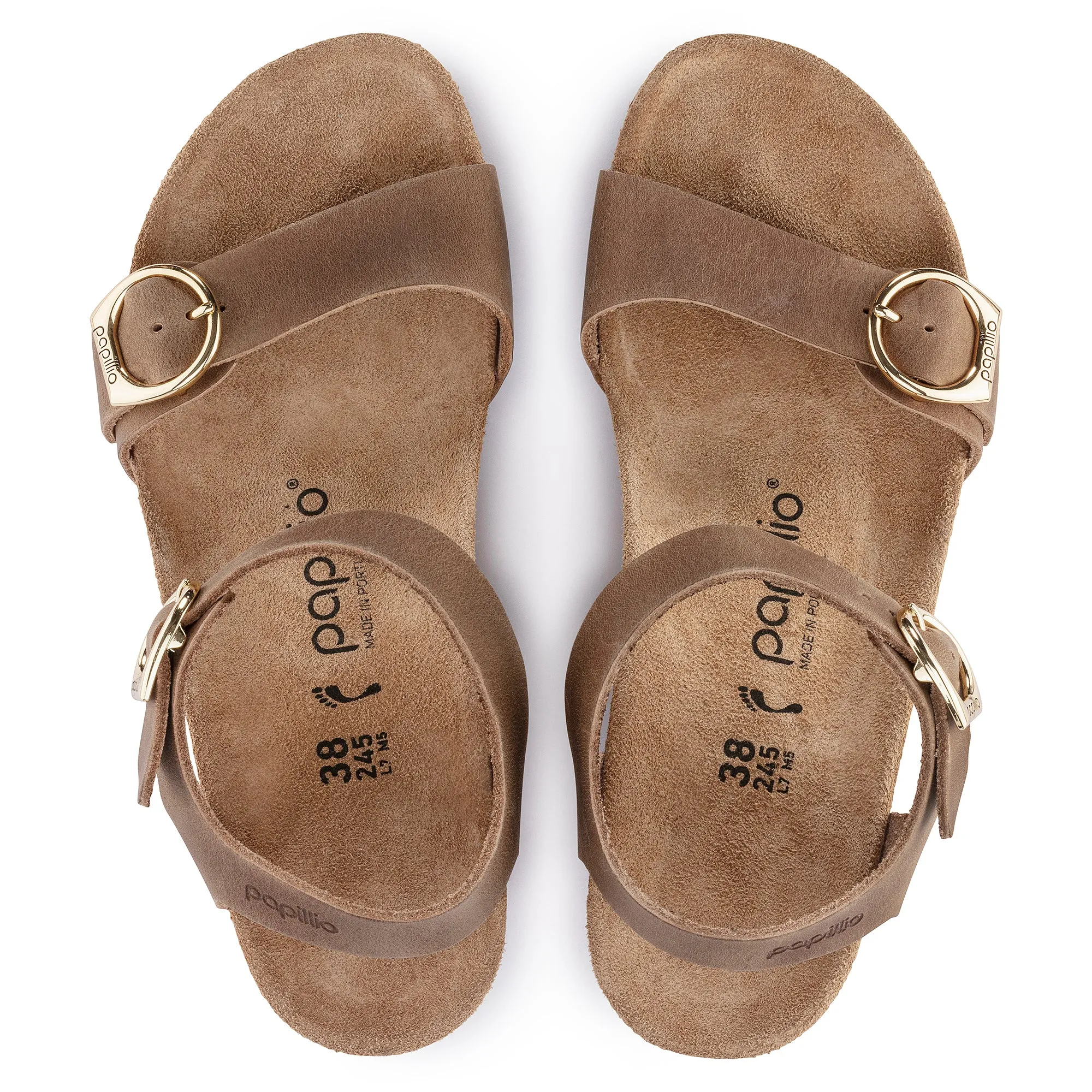 Women's Birkenstock Papillio Soley Ring-Buckle Oiled Leather Color: Cognac