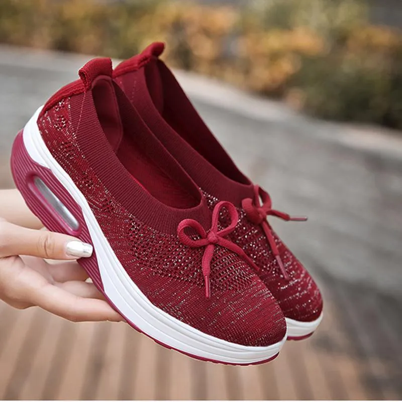 Women's Breathable Mesh Woven Sports Athletic Shoes