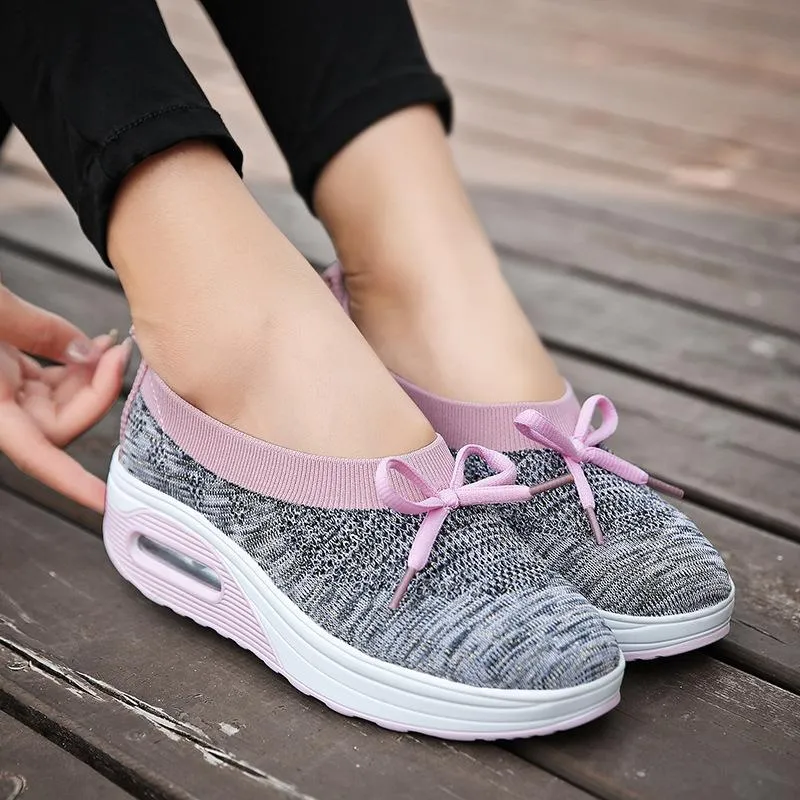 Women's Breathable Mesh Woven Sports Athletic Shoes