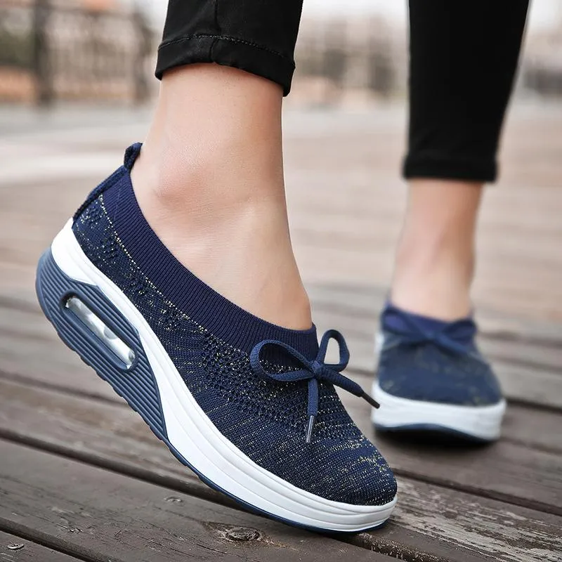 Women's Breathable Mesh Woven Sports Athletic Shoes