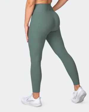 Zero Rise Rib Ankle Length Leggings - Olive Smoke