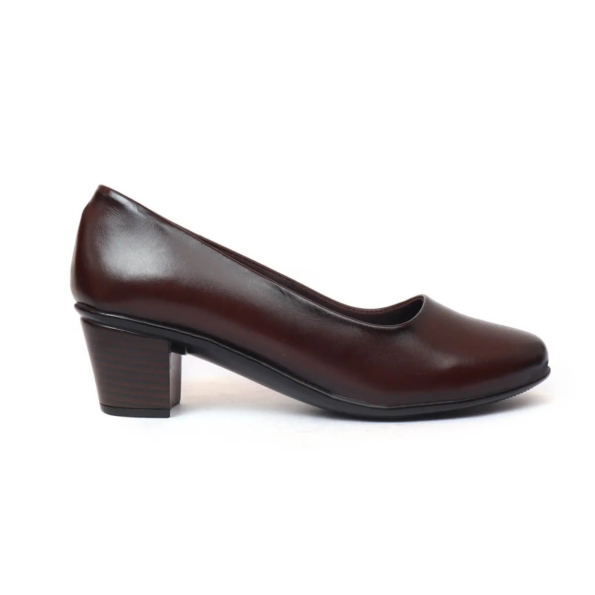 Zoom Shoes Pure Leather Formal Block Heel Bellies For Women L-001